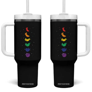 Funny Purride Cats In Space Rainbow Tumbler With Handle LGBQT Pride Feline Space TS12 One Size: 40 oz Black Print Your Wear