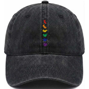 Funny Purride Cats In Space Rainbow Washed Cotton Baseball Cap LGBQT Pride Feline Space TS12 Print Your Wear