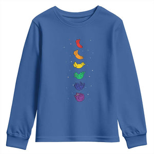 Funny Purride Cats In Space Rainbow Youth Sweatshirt LGBQT Pride Feline Space