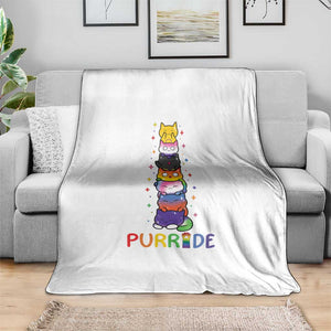 Funny Purride Stacked Cats Pride Throw Blanket Cute LGBTQ Cat Lover TS12 Print Your Wear