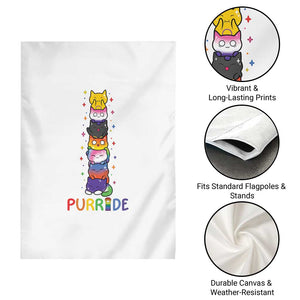 Funny Purride Stacked Cats Pride Garden Flag Cute LGBTQ Cat Lover TS12 Print Your Wear