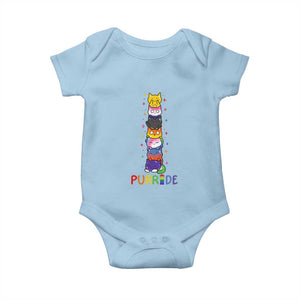 Funny Purride Stacked Cats Pride Baby Onesie Cute LGBTQ Cat Lover TS12 Light Blue Print Your Wear