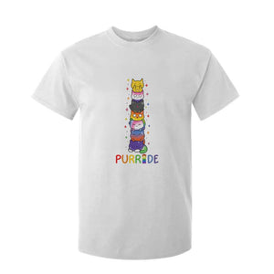 Funny Purride Stacked Cats Pride T Shirt For Kid Cute LGBTQ Cat Lover