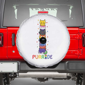 Funny Purride Stacked Cats Pride Spare Tire Cover Cute LGBTQ Cat Lover