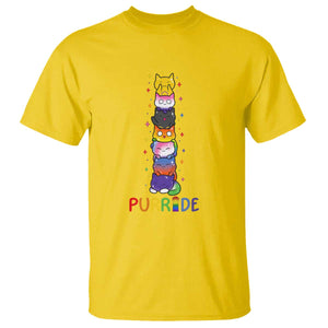 Funny Purride Stacked Cats Pride T Shirt Cute LGBTQ Cat Lover