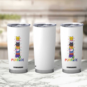 Funny Purride Stacked Cats Pride Tumbler Cup Cute LGBTQ Cat Lover TS12 Print Your Wear