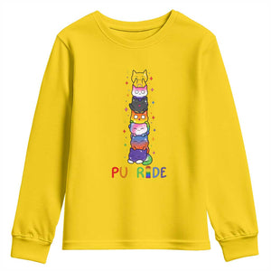 Funny Purride Stacked Cats Pride Youth Sweatshirt Cute LGBTQ Cat Lover TS12 Daisy Print Your Wear