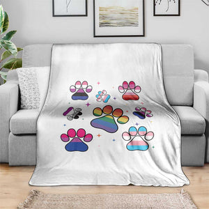 Funny Rainbow Paw Print Pride Throw Blanket LGBTQ Pet Lover TS12 Print Your Wear