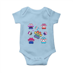 Funny Rainbow Paw Print Pride Baby Onesie LGBTQ Pet Lover
