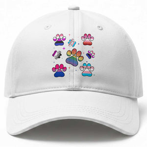 Funny Rainbow Paw Print Pride Baseball Cap LGBTQ Pet Lover TS12 Print Your Wear