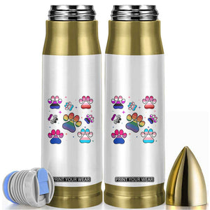 Funny Rainbow Paw Print Pride Bullet Tumbler LGBTQ Pet Lover