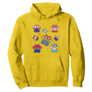 Funny Rainbow Paw Print Pride Hoodie LGBTQ Pet Lover TS12 Daisy Print Your Wear