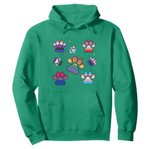Funny Rainbow Paw Print Pride Hoodie LGBTQ Pet Lover TS12 Irish Green Print Your Wear