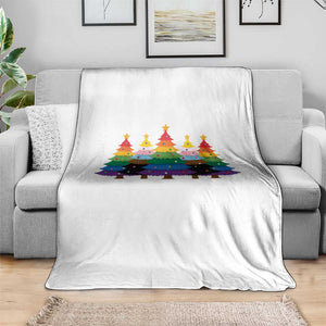 Christmas Rainbow Tree LGBTQ Support Throw Blanket Holiday Pride Gift TS12 Print Your Wear