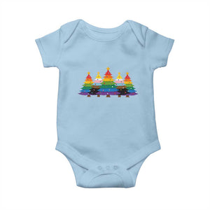 Christmas Rainbow Tree LGBTQ Support Baby Onesie Holiday Pride Gift