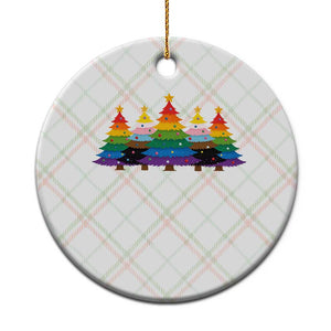 Christmas Rainbow Tree LGBTQ Support Ceramic Ornament Holiday Pride Gift