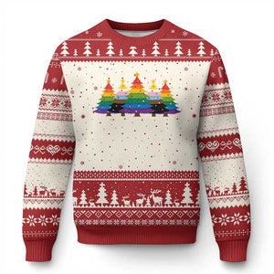 Christmas Rainbow Tree LGBTQ Support Ugly Christmas Sweater Holiday Pride Gift