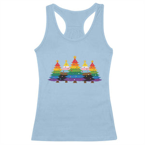 Christmas Rainbow Tree LGBTQ Support Racerback Tank Top Holiday Pride Gift