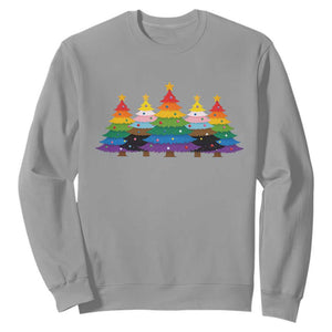 Christmas Rainbow Tree LGBTQ Support Sweatshirt Holiday Pride Gift