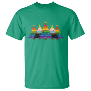 Christmas Rainbow Tree LGBTQ Support T Shirt Holiday Pride Gift