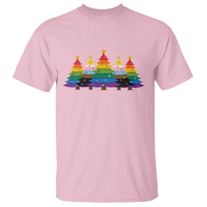 Christmas Rainbow Tree LGBTQ Support T Shirt Holiday Pride Gift