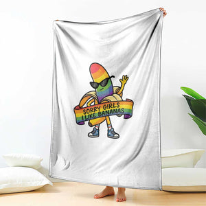 Sorry Girls I Like Bananas Throw Blanket Funny LGBTQ Graphic TS12 Print Your Wear