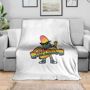Sorry Girls I Like Bananas Throw Blanket Funny LGBTQ Graphic TS12 Print Your Wear