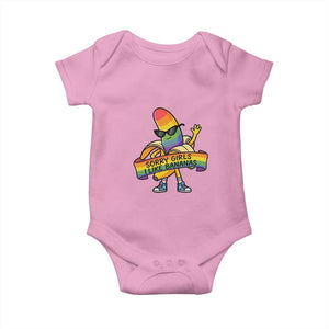 Sorry Girls I Like Bananas Baby Onesie Funny LGBTQ Graphic TS12 Light Pink Print Your Wear