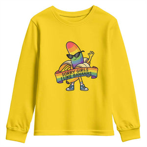 Sorry Girls I Like Bananas Youth Sweatshirt Funny LGBTQ Graphic TS12 Daisy Print Your Wear