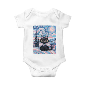 Funny Transgender Cat Starry Night Baby Onesie LGBTQ Pride Support Gift