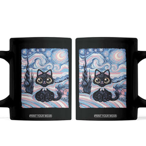 Funny Transgender Cat Starry Night Coffee Mug LGBTQ Pride Support Gift