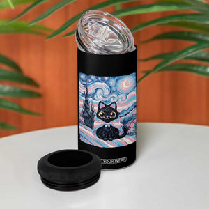 Funny Transgender Cat Starry Night 4 in 1 Can Cooler Tumbler LGBTQ Pride Support Gift