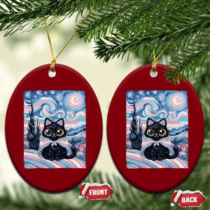 Funny Transgender Cat Starry Night Ceramic Ornament LGBTQ Pride Support Gift