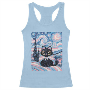 Funny Transgender Cat Starry Night Racerback Tank Top LGBTQ Pride Support Gift