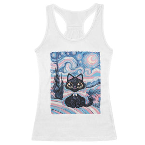 Funny Transgender Cat Starry Night Racerback Tank Top LGBTQ Pride Support Gift