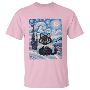 Funny Transgender Cat Starry Night T Shirt LGBTQ Pride Support Gift