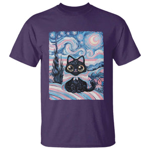 Funny Transgender Cat Starry Night T Shirt LGBTQ Pride Support Gift