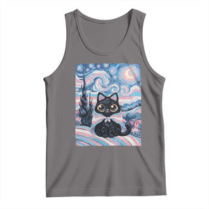 Funny Transgender Cat Starry Night Tank Top LGBTQ Pride Support Gift