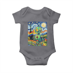 Funny Rainbow Starry Night Robot Pride Baby Onesie LGBTQ Geeky Gift TS12 Charcoal Print Your Wear