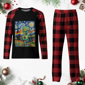 Funny Rainbow Starry Night Robot Pride Plaid Pajama Set LGBTQ Geeky Gift TS12 Buffalo Plaid Print Your Wear