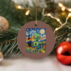 Funny Rainbow Starry Night Robot Pride Ceramic Ornament LGBTQ Geeky Gift TS12 1pc Mocha Print Your Wear