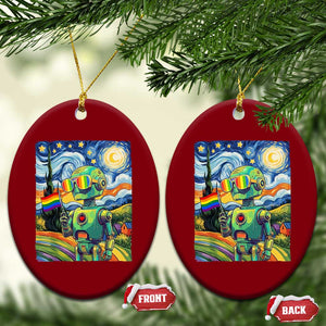 Funny Rainbow Starry Night Robot Pride Ceramic Ornament LGBTQ Geeky Gift TS12 Print Your Wear