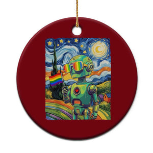 Funny Rainbow Starry Night Robot Pride Ceramic Ornament LGBTQ Geeky Gift TS12 1pc Red Print Your Wear