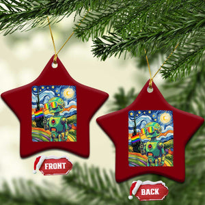 Funny Rainbow Starry Night Robot Pride Ceramic Ornament LGBTQ Geeky Gift TS12 Print Your Wear
