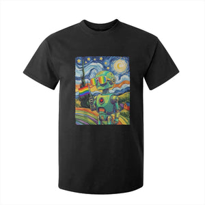 Funny Rainbow Starry Night Robot Pride T Shirt For Kid LGBTQ Geeky Gift TS12 Black Print Your Wear