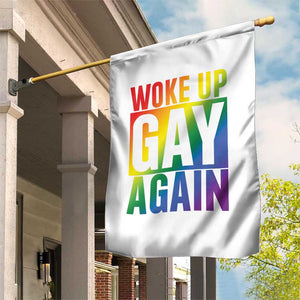 Funny LGBTQ Pride Month Garden Flag Woke Up Gay Again TS12 Print Your Wear