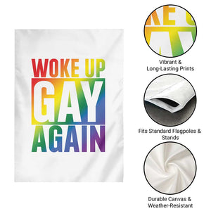 Funny LGBTQ Pride Month Garden Flag Woke Up Gay Again TS12 Print Your Wear