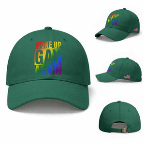 Funny LGBTQ Pride Month Baseball Cap Woke Up Gay Again TS12 Baseball Cap Universal Fit Irish Green Print Your Wear