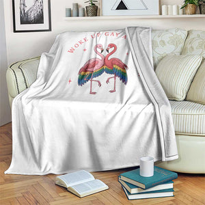Funny Flamingos Woke Up Gay Again Throw Blanket Gift For Queer Bird Lovers TS12 Print Your Wear
