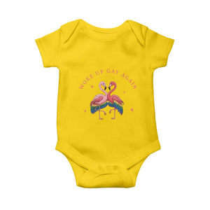 Funny Flamingos Woke Up Gay Again Baby Onesie Gift For Queer Bird Lovers TS12 Daisy Print Your Wear